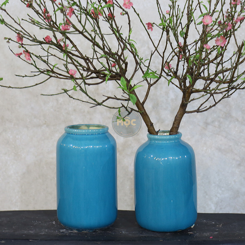 Cắm Hoa Tươi | 3424 Bình Trụ Miệng Túm 17x17x30 M13