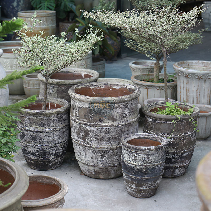 4055 Men Mỹ Thuật Chậu Viền G Sọc Ngang 50x50x60