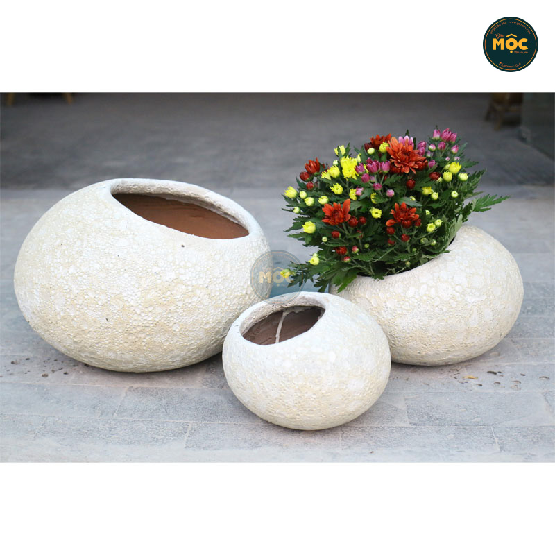 2946 Chậu Atlantic Hòn Đá Tròn 24x22x17 M11