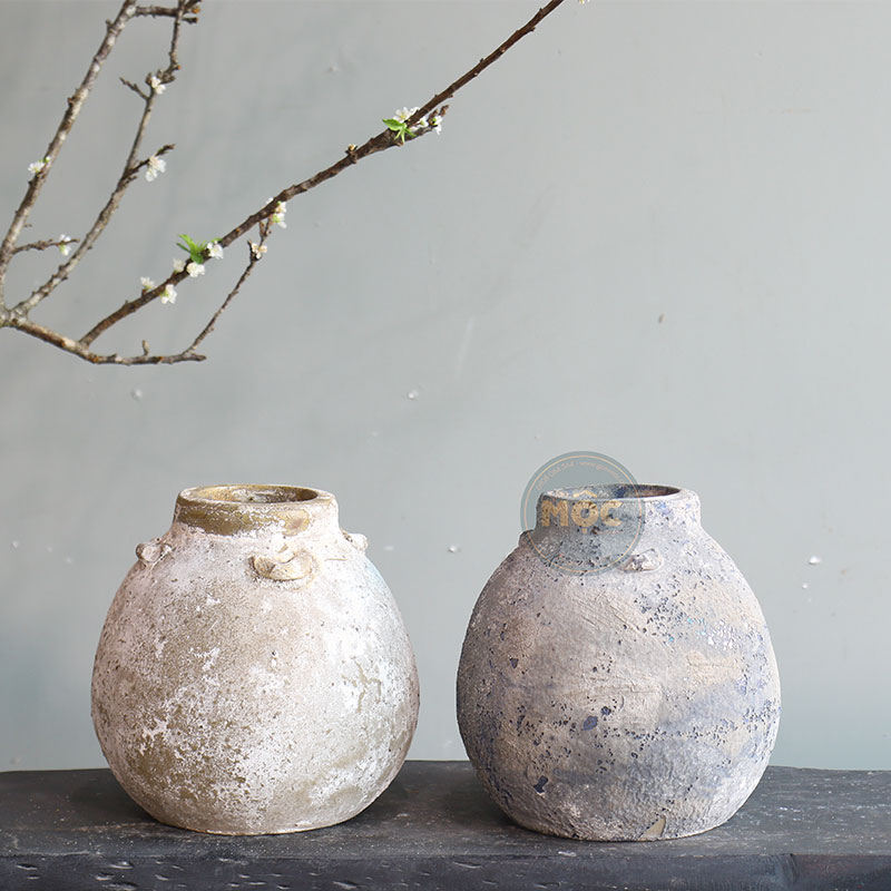 Cắm Hoa Tươi | 3308 Atlantic Bình Túi 4 Quai Men Lòng 26x26x26 M12