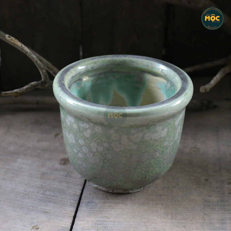 3652 Chậu Vuốt Tay Mini Men Lòng 12x12x9