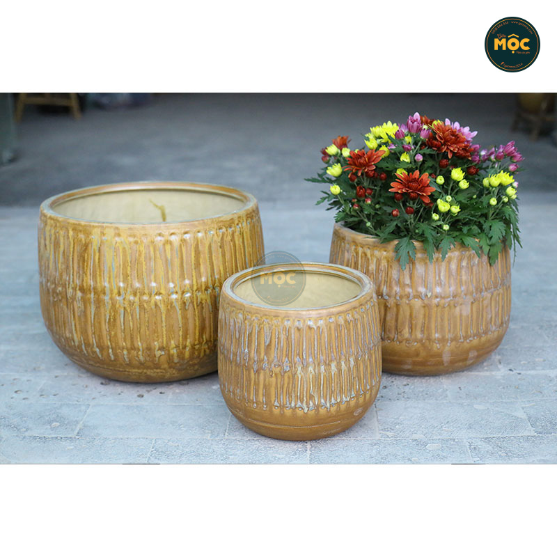 Mờ | 3744 Chậu ID Bầu Đáy Khía 21x21x19 M19